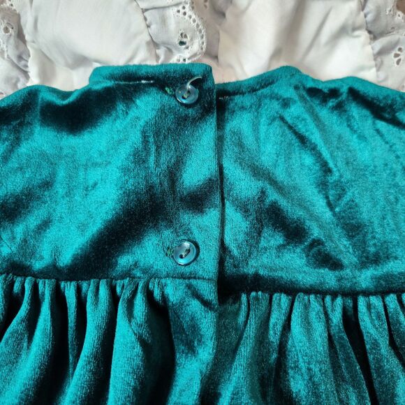 Good Lads vintage holiday special occasion velvet green dress size 18 months - Picture 12 of 12